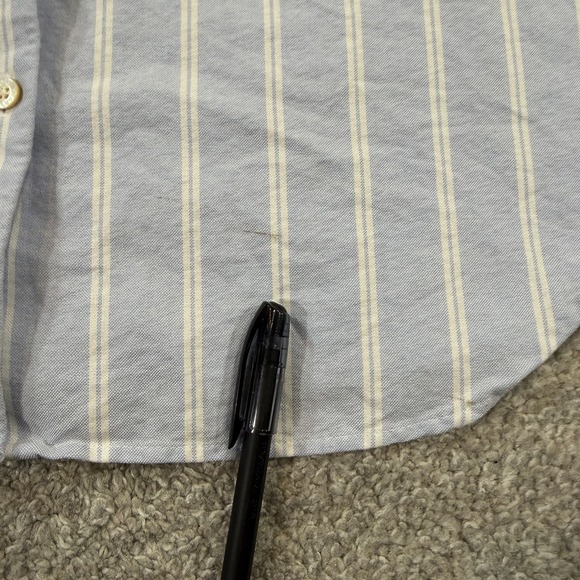 AYR Button Down Shirt Mens M Blue Stripe Oxford Cotton Oversized Pocket Casual - Picture 7 of 11